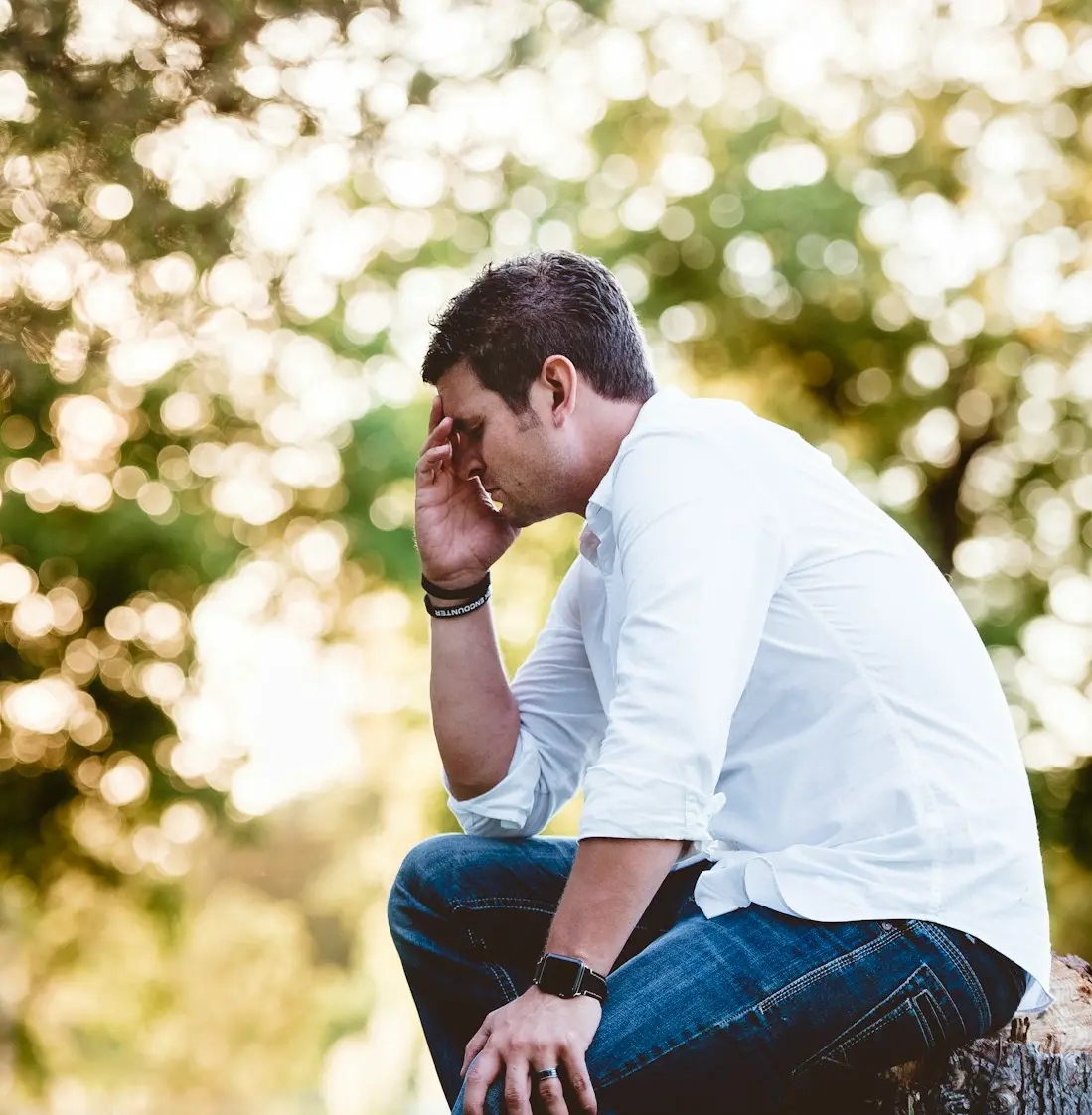 man on thinking pose