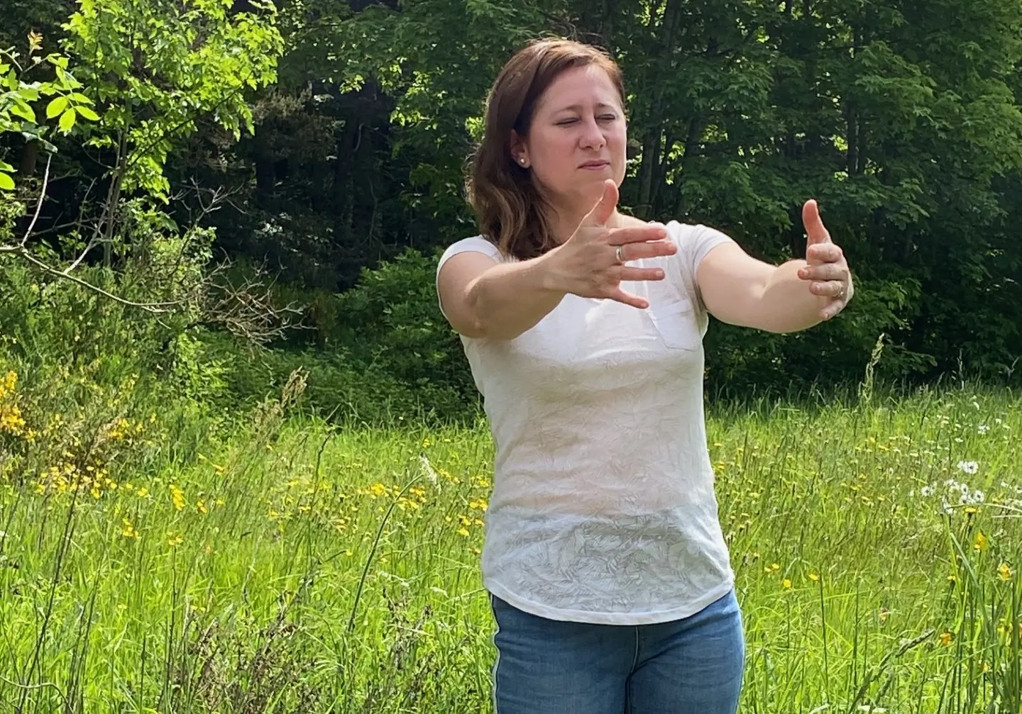exercice de sophrologie en pliene nature