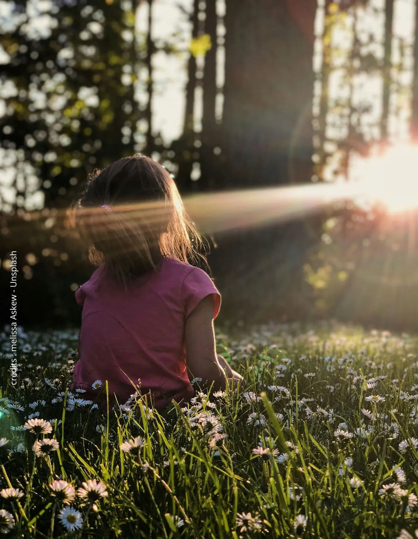 enfant qui regarde coucher de soleil
